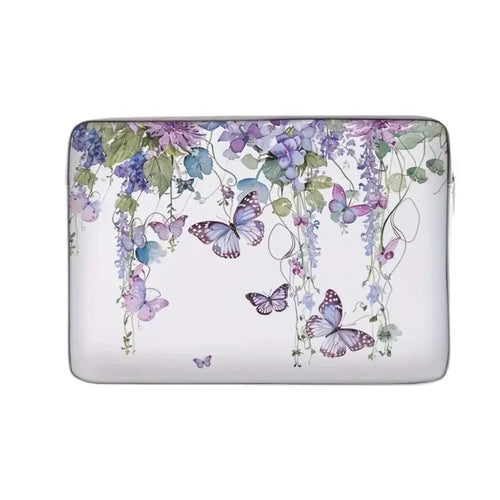 One piece set, two styles, purple butterfly pattern laptop bag and