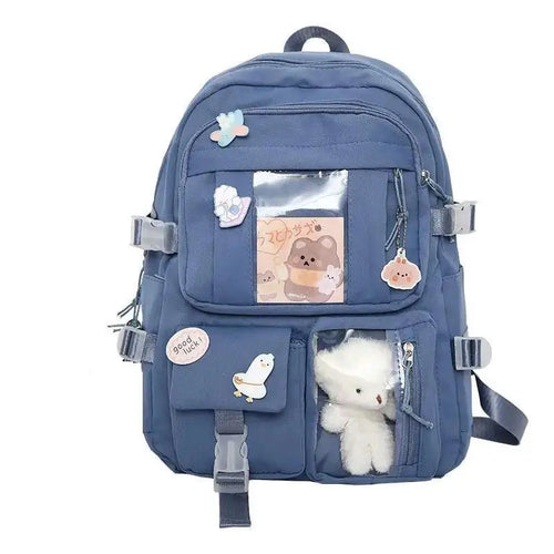 Cute Women Backpacks Waterproof Multi-Pocket Nylon School Backpack for
