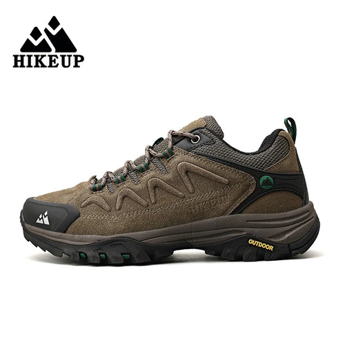 HIKEUP Leather Men‘s Outdoor Hiking Shoes Tourist Trekking Sneakers