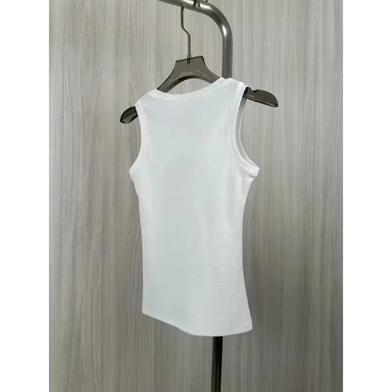 2025 Women's Cotton Vest - Slim Fit Sleeveless Summer Beachwear Chic