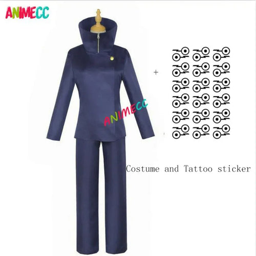 ANIMECC in Stock S-2xL Toge Inumaki Cosplay Costume Wig Tattoo Sticker