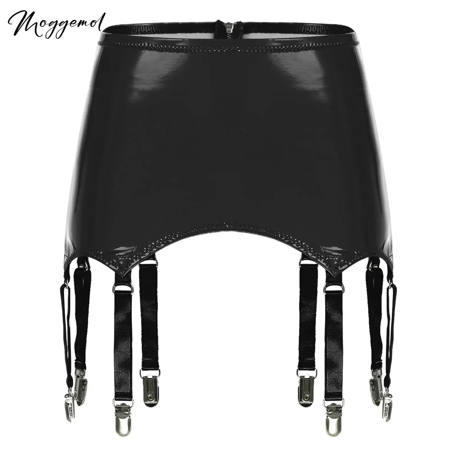 Womens Garters Suspender Belt Skirts Ladies Wet Look Mini Skirts