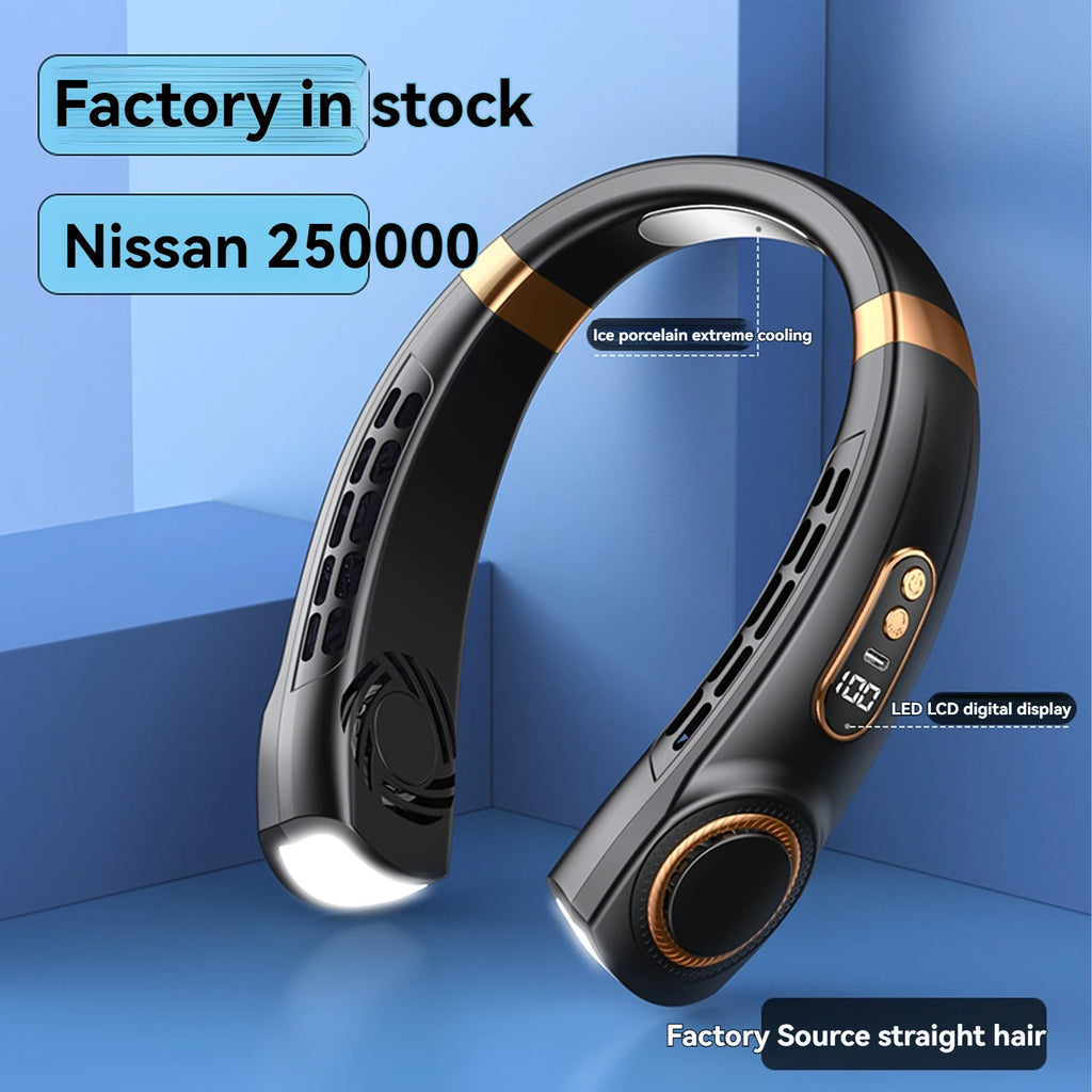 2024 New Portable Halterneck Fan USB Handheld Silent Multi-function