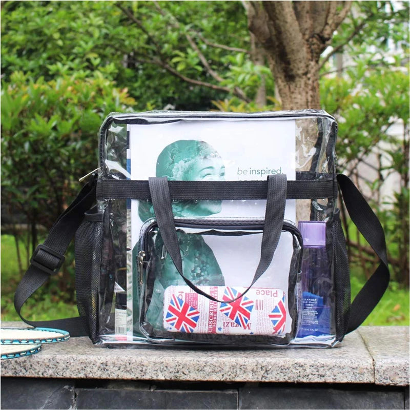 Portable PVC Transparent Shoulder Crossbody Bag Tote Satchel Handbag