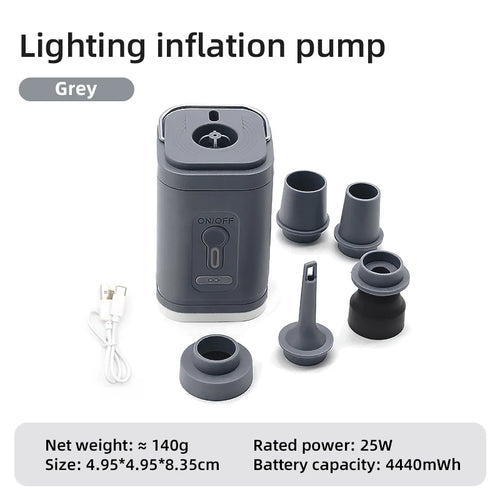 3 in 1 Electric Air Pump with Lights Mini Wireless Air Compressor USB