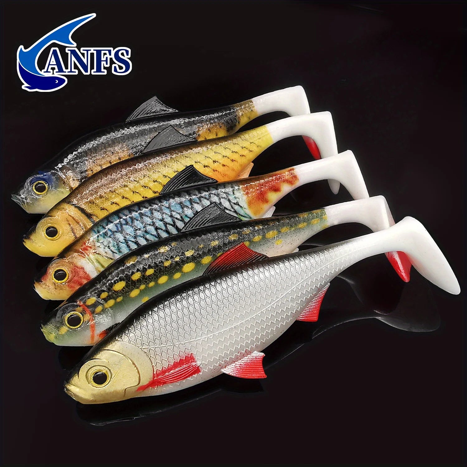 ANFS 2pcs Soft Fishing Kit 3D 14cm/5.5Inch Artificial Bait Shad Pike