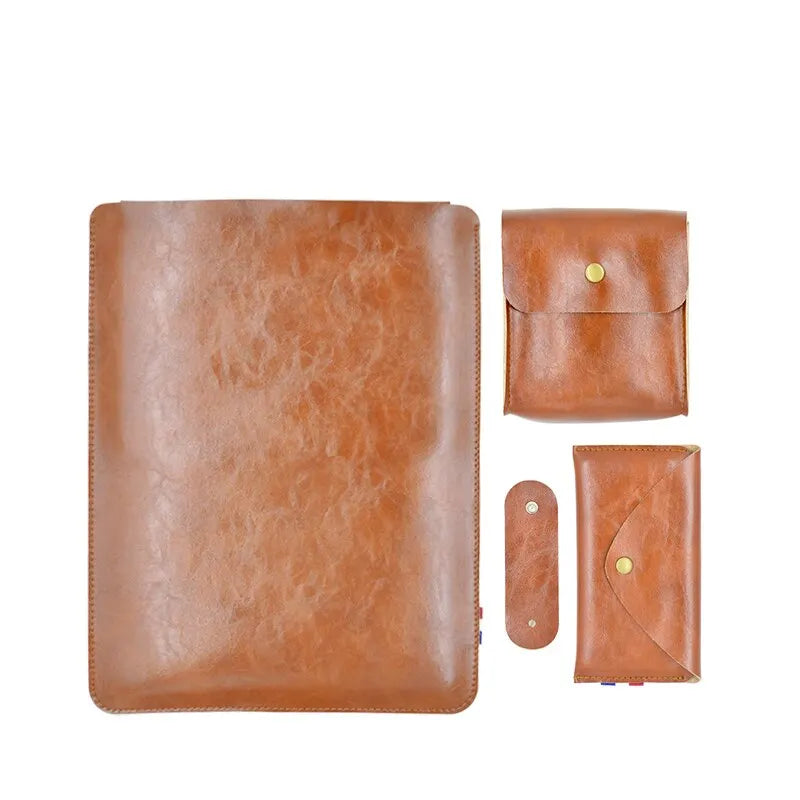 Combination Suit 14 Inch Laptop Bag Case PU Leather Sleeve For M1 M2