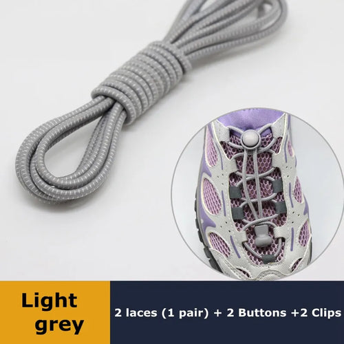 1Pair Shoelaces for Sneaker Elastic No Tie Shoe Laces Stretching Lock