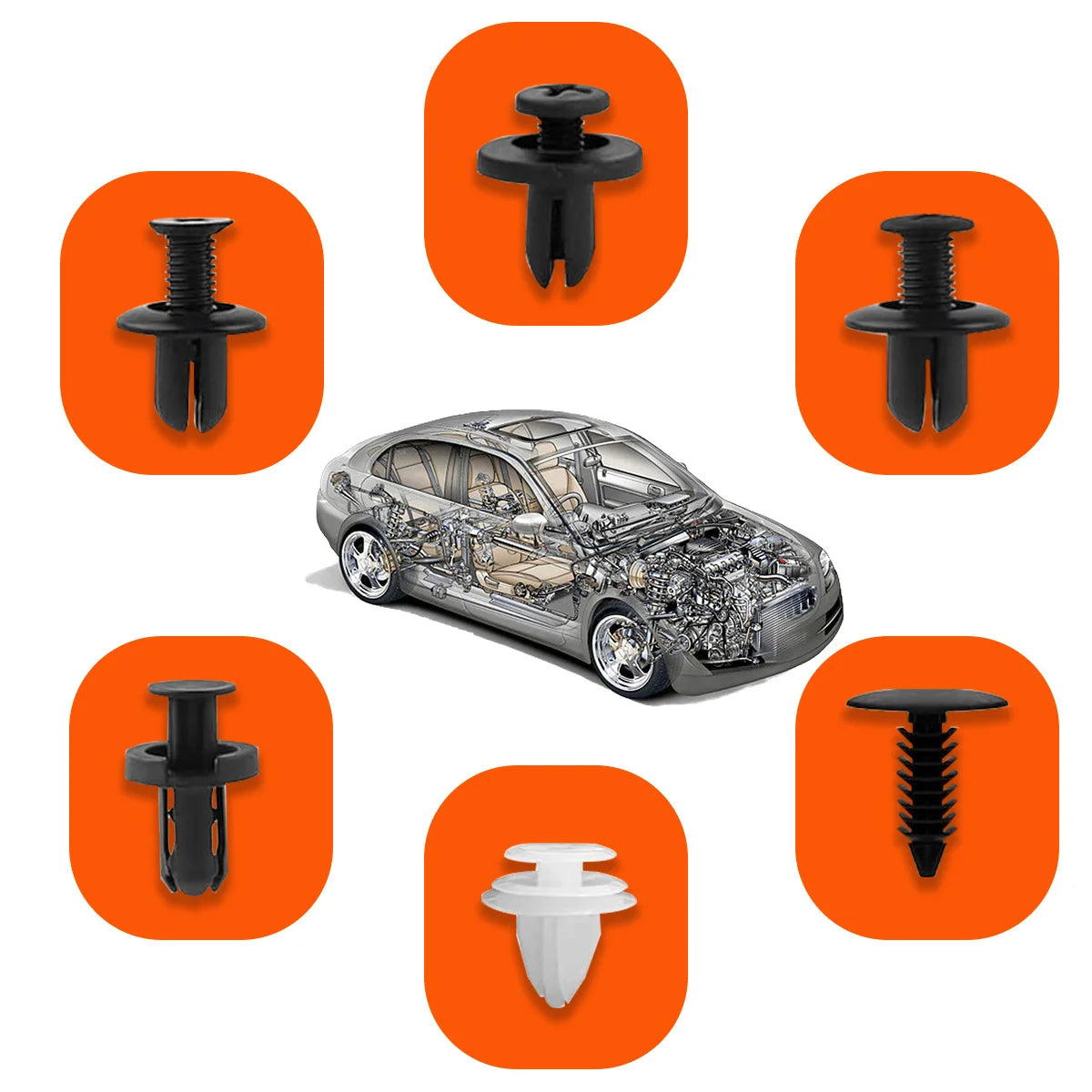 Bumper Retainer Clips Car Plastic Rivets Fasteners Push Retainer Kit