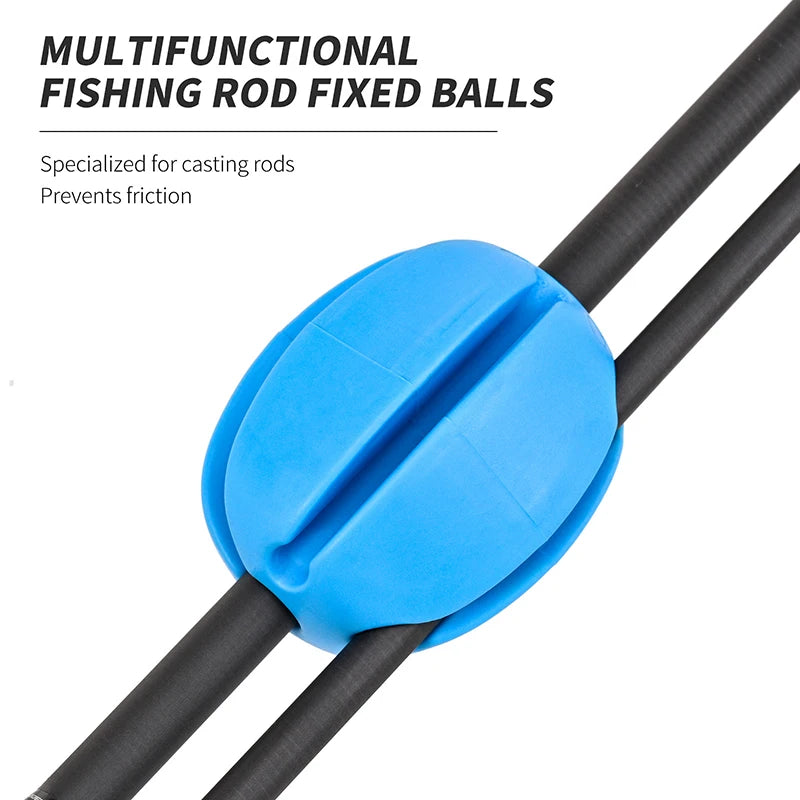6 PCS Silicone Fishing Rod Holder Ball Straps 5 Hole Lightweight