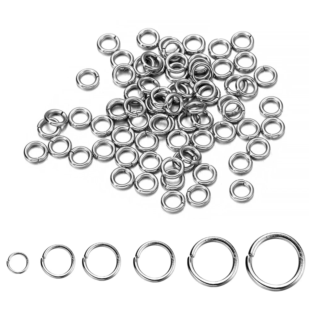 30-200Pcs 3-25mm Stainless Steel Split Ring Open Single Loops Jump