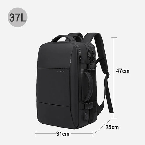 BANGE Aesthetic Men Business Backpack School Expandable USB Bag, Large