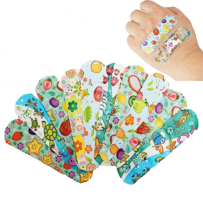 50/100pc Cartoon Animal Pattern Waterproof Hemostasis Kids Band Aid