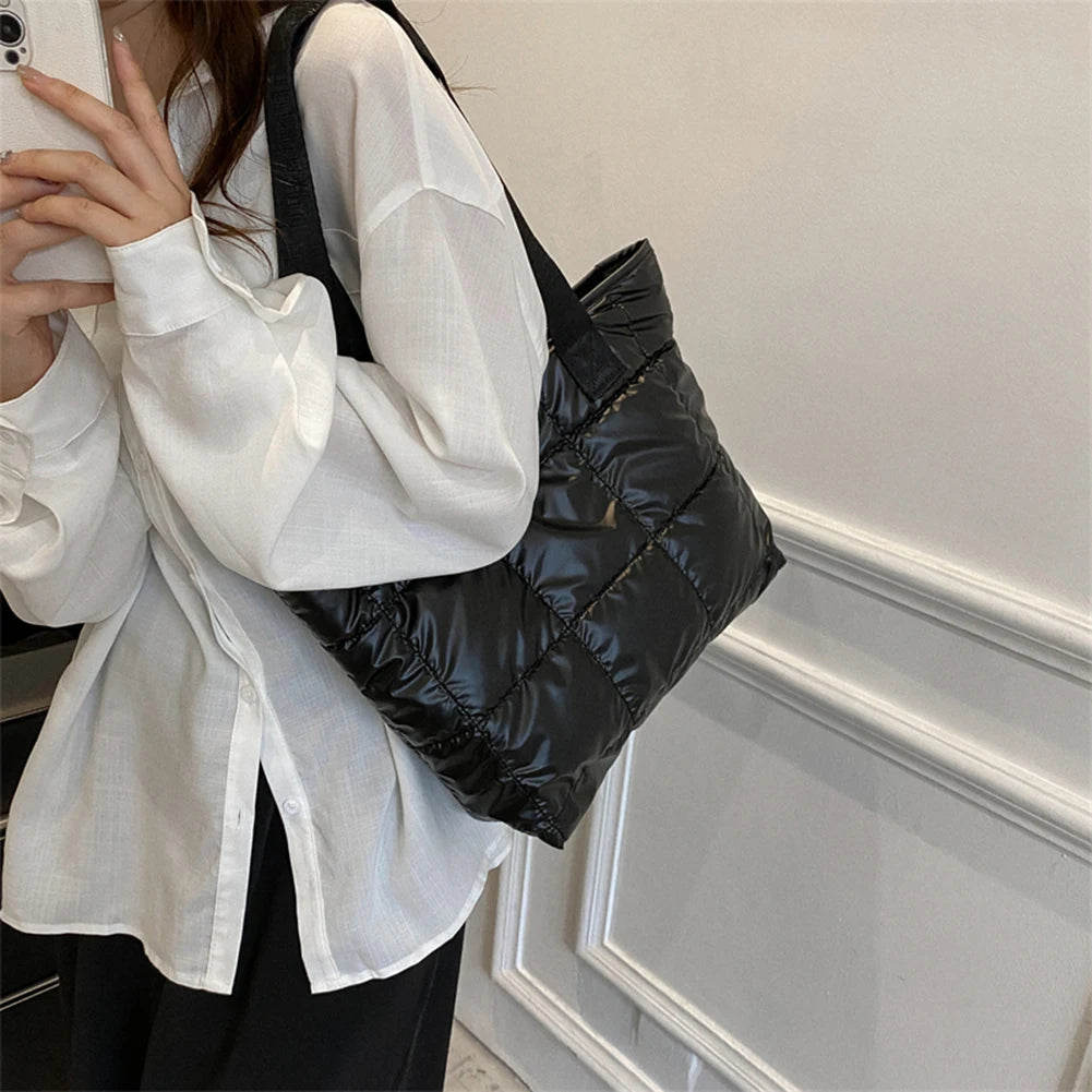 Fashion Ladies Tote Handbags Large Capacity Cotton Padded Top-handle