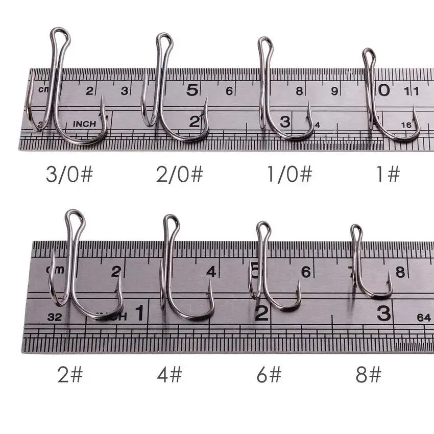 10pcs/box Double Fishing Hook Carbon Steel Crank Barbed Jig Hook for
