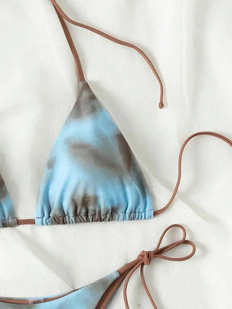 Tie Dye Bikins 2025 Mini Micro String Bikini Women Swimwear Female