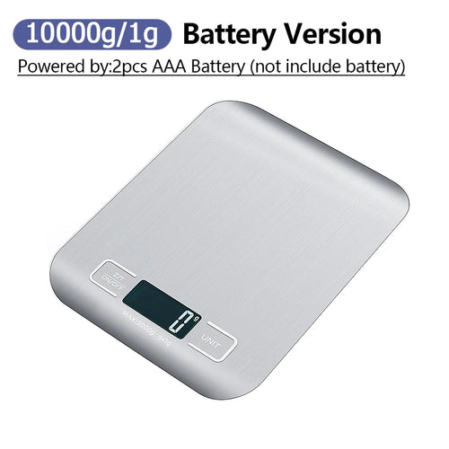 5kg/10kg Digital Kitchen Scale LCD Display Stainless Steel Electronic