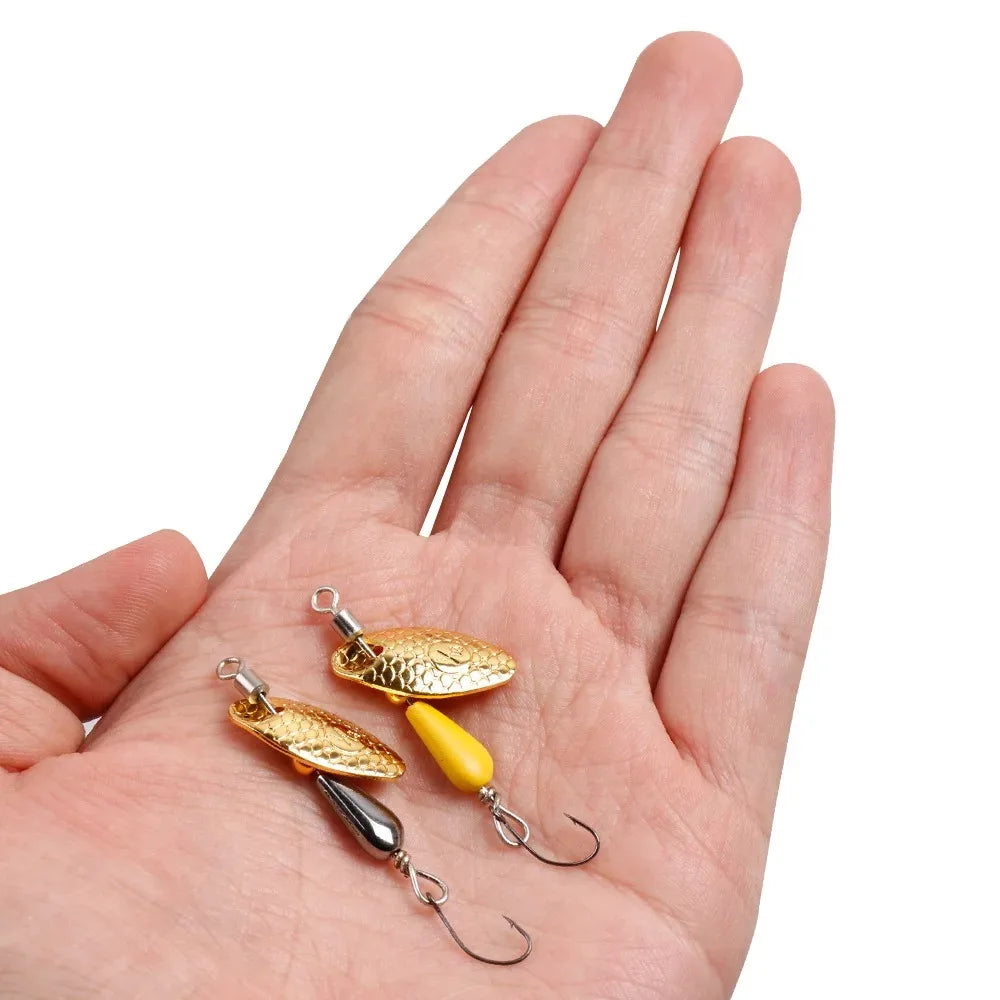 2Pcs Spinner Spoon Metal Bait Fishing Lure 5.5cm/2.8g Sequins Long