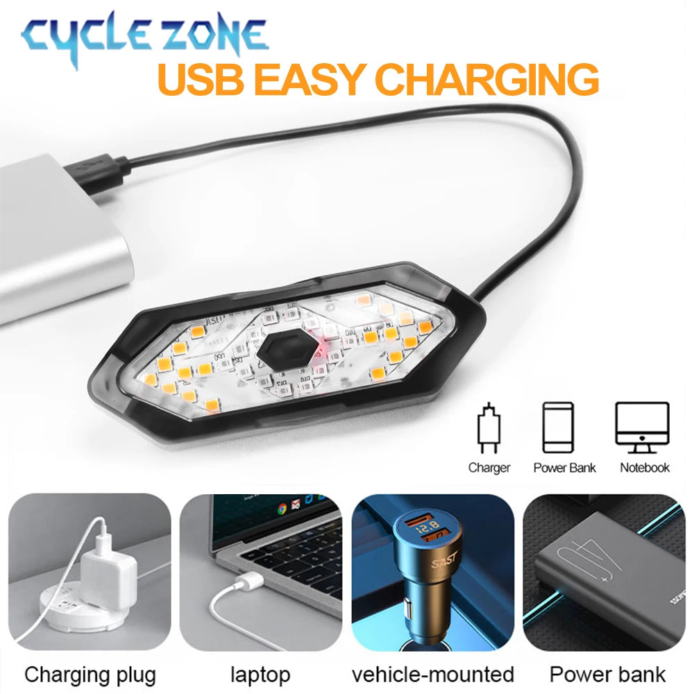 Bicycle Tail Light Bike Turn Signal Rear Lights Rechargeable Cycling