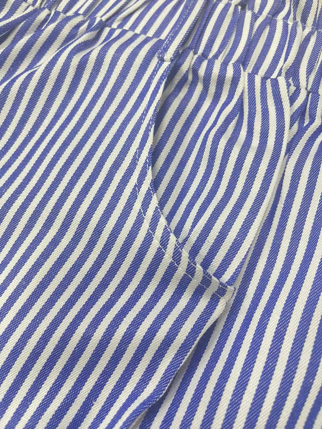 New summer casual pocket striped casual shorts women's wear