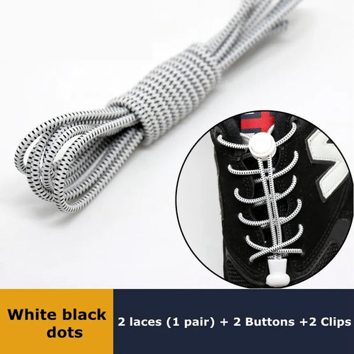 1Pair Shoelaces for Sneaker Elastic No Tie Shoe Laces Stretching Lock
