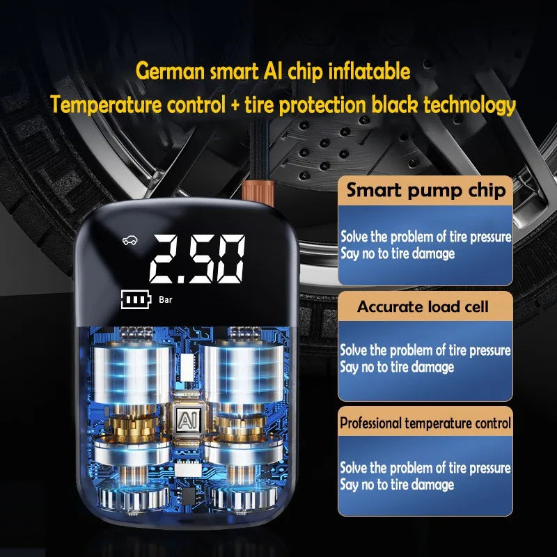 150PSI Wired/Wireless Car Air Compressor Electric Tire Inflator Pump