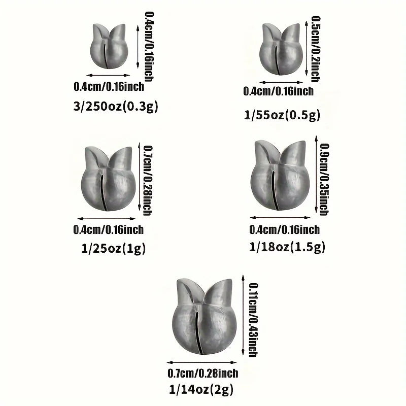 60/120pcs Fishing Weights Kit,Premium Split Shot Sinkers with 5