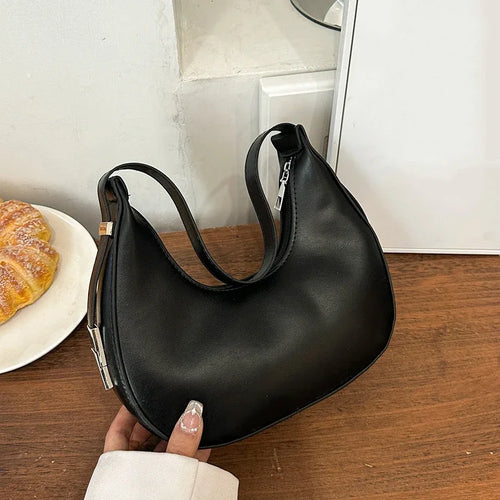 Fashion PU Leather Underarm Bags Women Clutch Handbags Single Shoulder