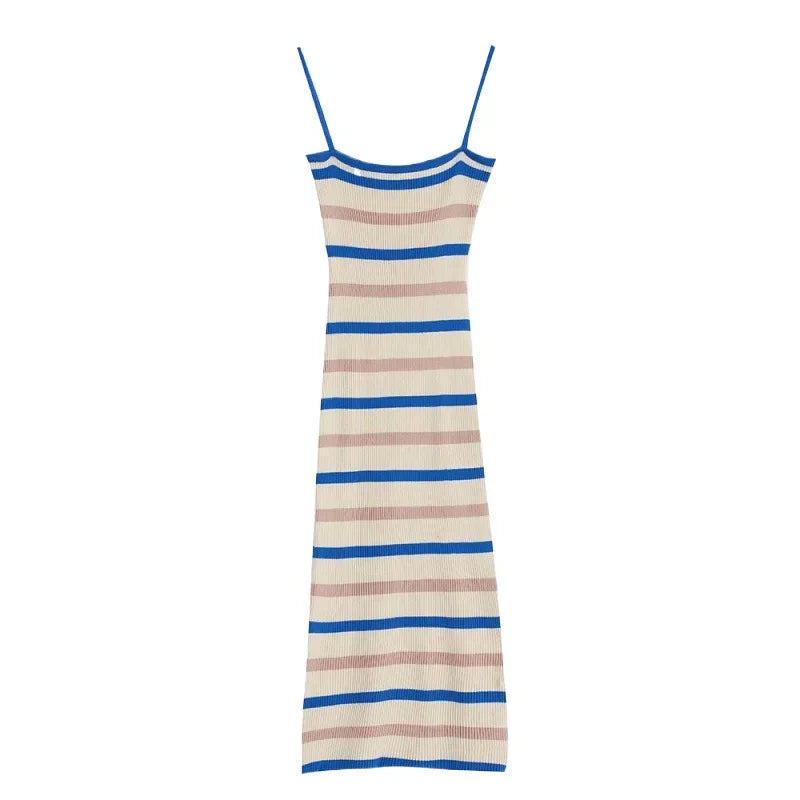 Elegant Camisole Dress Women's Summer New Sleeveless Slim Knitted