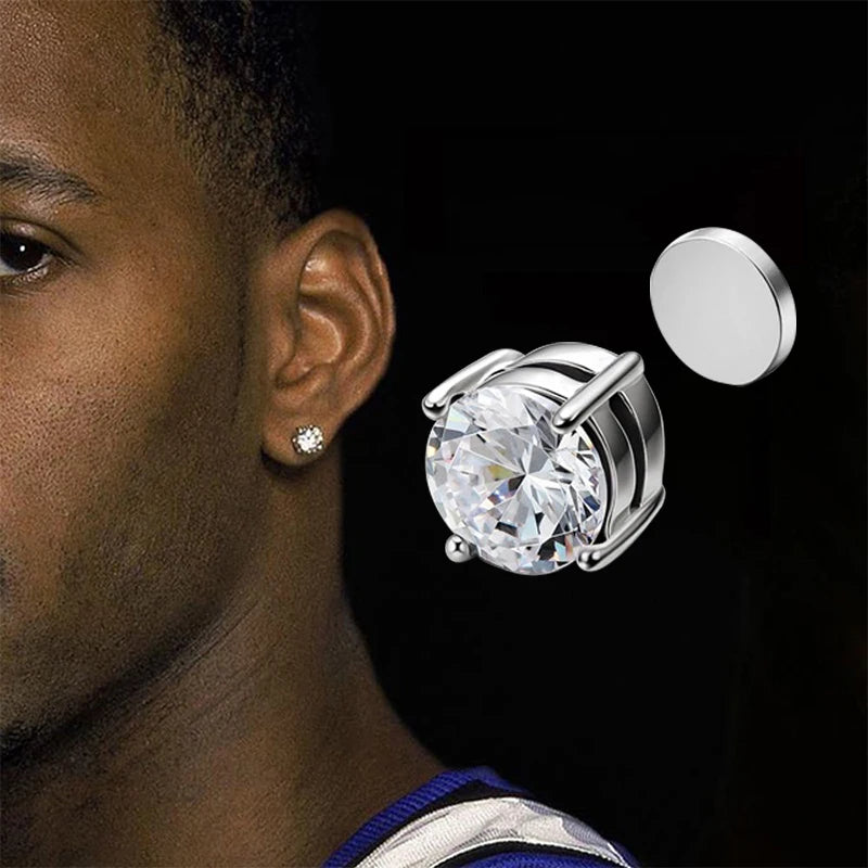 1/3 Pair Crystal Strong Magnetic Ear Stud Clip Earrings for Men and