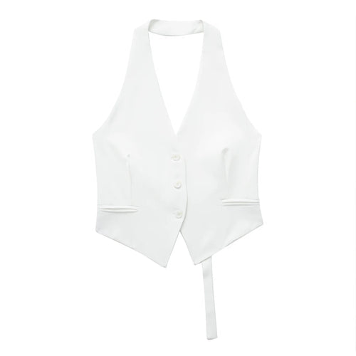 Summer 2025 Women's Sexy Halter Sleeveless Fashion Halter Neck Vest