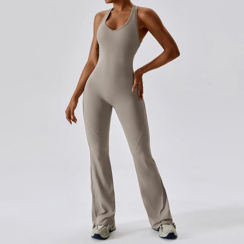 Solid Yoga Jumpsuit One Piece Outfit Fitness Bodysuit Workout Clothes