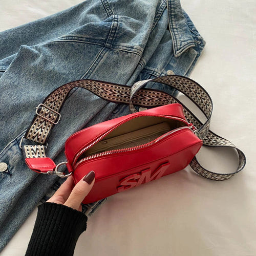 Fashion Letters Shoulder Bags for Women Leopard Print Small Square Bag