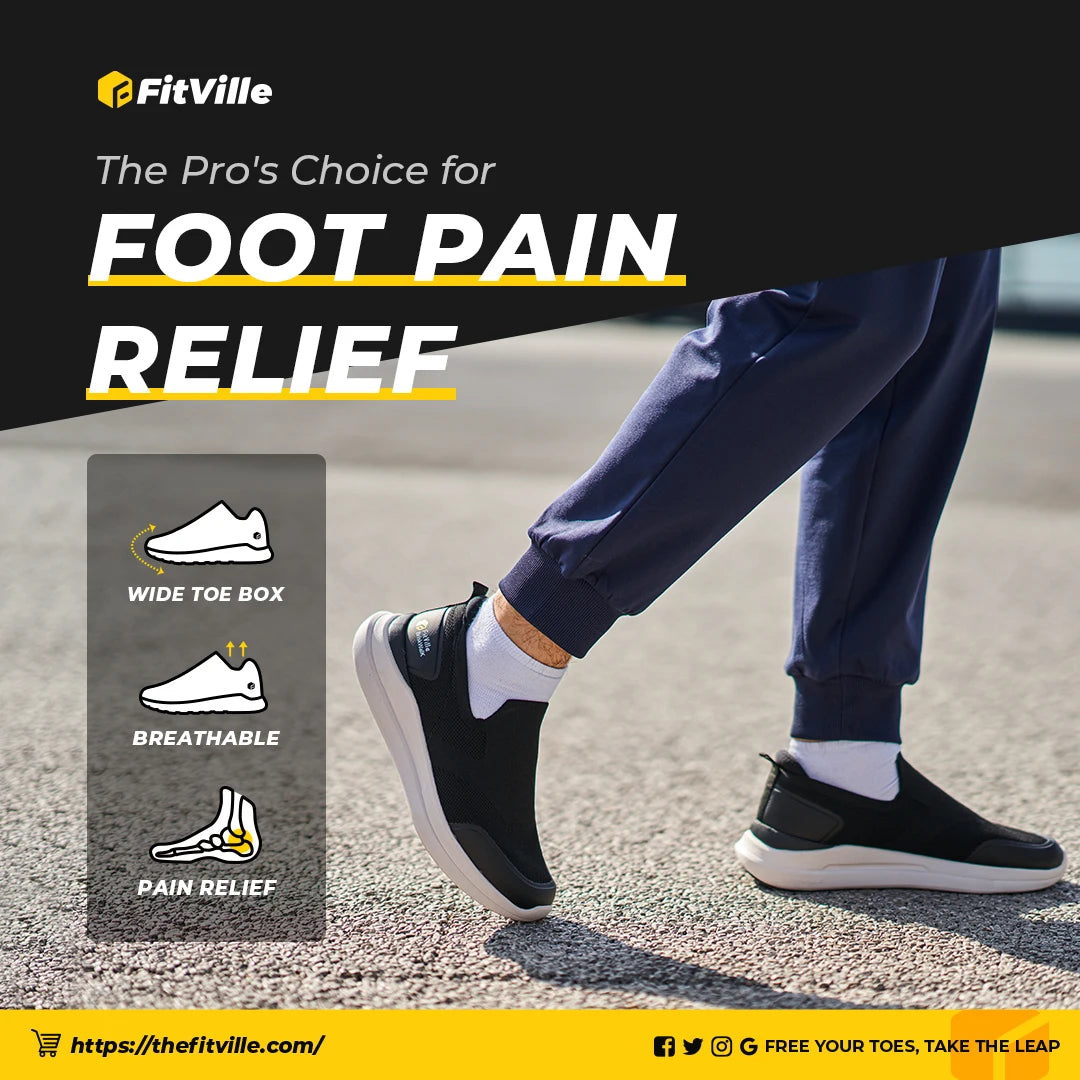 FitVille Men‘s Walking Shoes Extra Wide Plantar Fasciitis Shoes