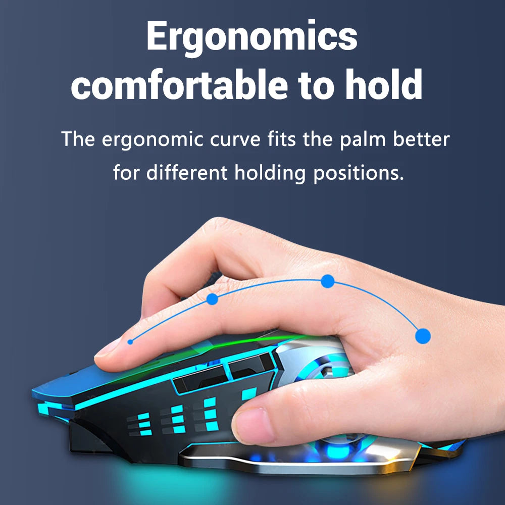 Rechargeable Wireless Mouse Gaming Computer Silent Bluetooth Mouse USB