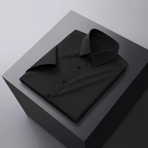 New Men's Business Casual Solid Color Short Sleeved Shirt for Summer