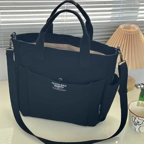 Canvas Ladies Bag Simple Student Large Capacity Horizontal Commuter