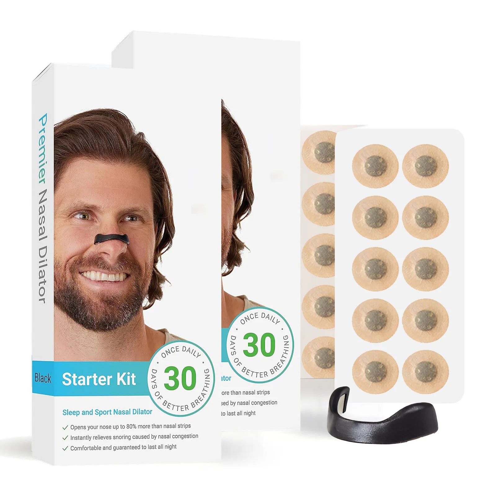 30Days/Box Nasal Breathing Dilators Kits Magnetic Nose Clip Strips