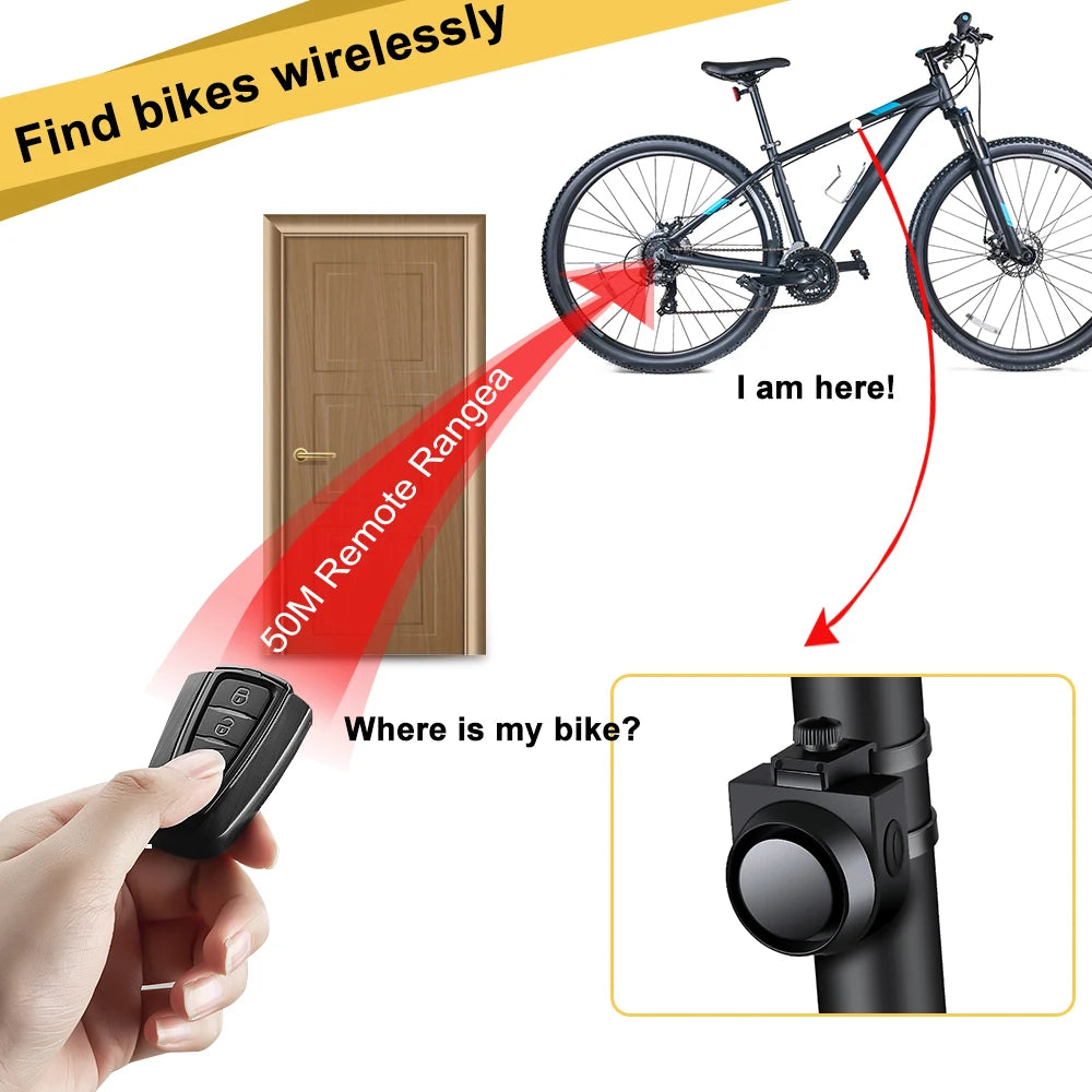 Bicycle Vibration Alarm USB Rechargeable Wireless Anti-theft
