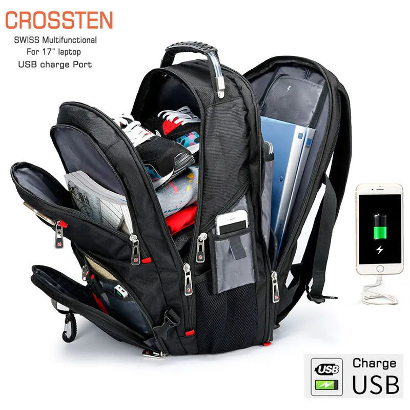 Swiss-Multifunctional bags Durable 17 Inch Laptop Backpack, Travel