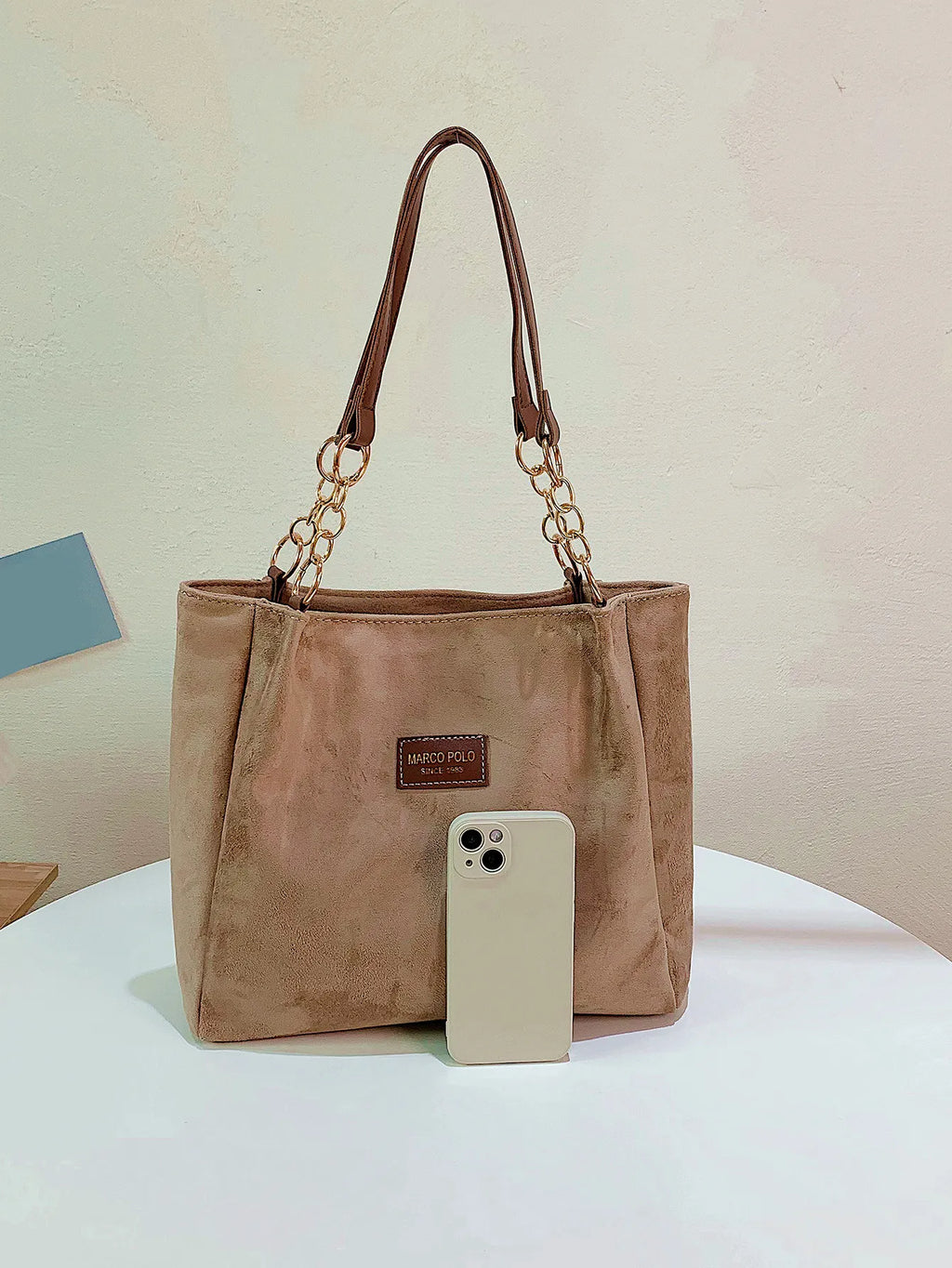 Large-Volume Suede Stylish Commuter Tote Bag For Ladies With One