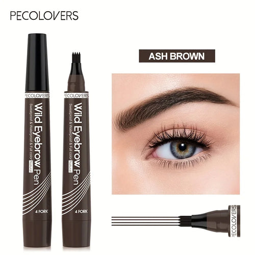 6 Colors 1pc Eyebrow Pen Waterproof 4 Split Tip Eyebrows Pen Eyebrow