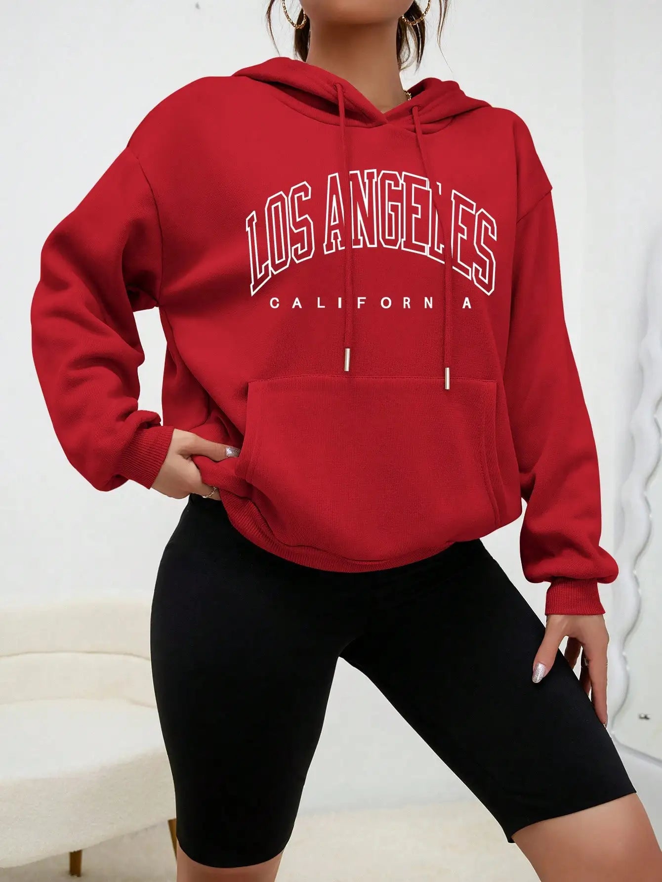Los Angeles Art Letter Design Women Streetwear American Style Fashion
