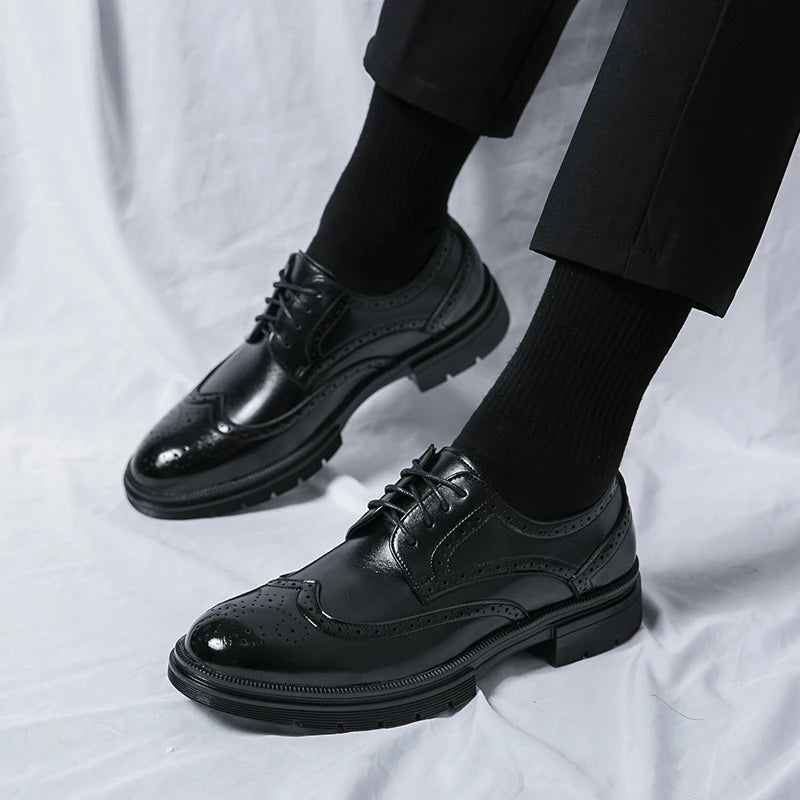 British Style Shoes for Men’s Genuine Leather Business Formal Oxfords