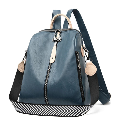 Fashion Backpack Female Soft leather Rucksack Women Shoulder Bag