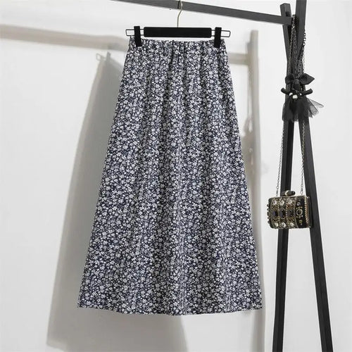 Spring Summer Chiffon Women skirts Casual Floral Printed Woman Long