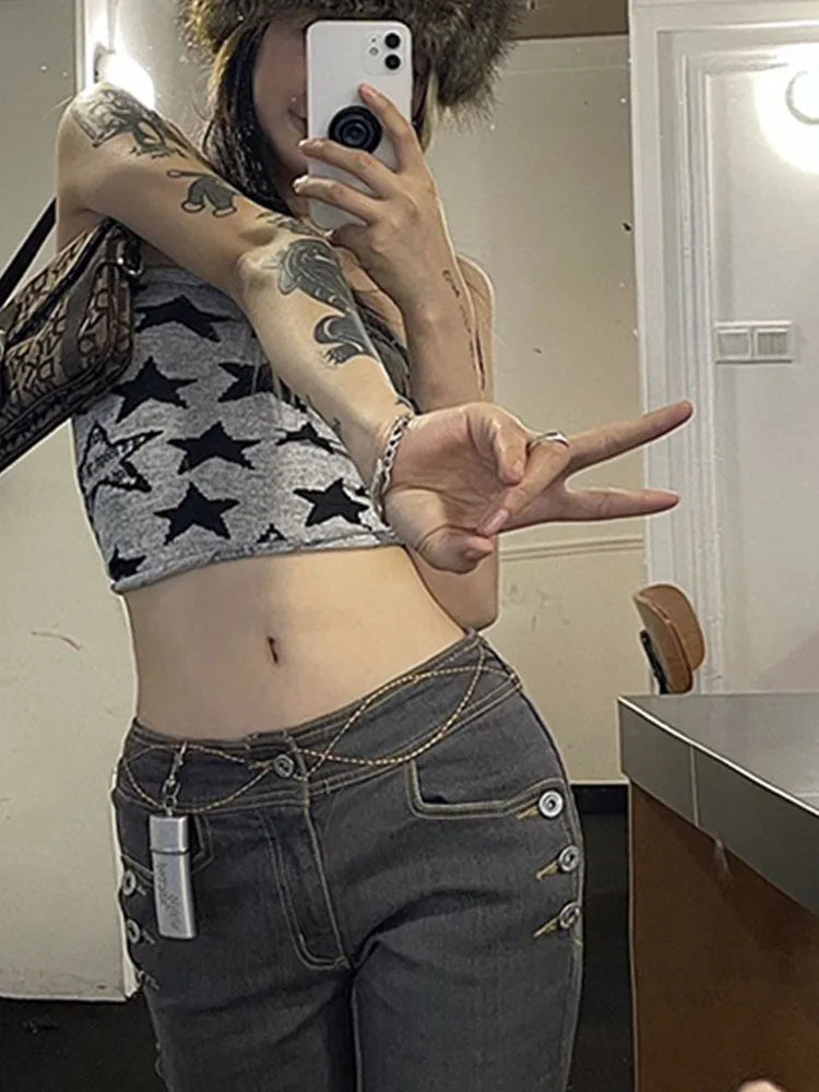 Aesthetic Retro Streetwear Harajuku Goth Sleeveless Tank Top Y2K