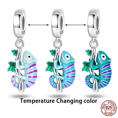 925 Sterling Silver Chameleon Luminous Firefly Butterfly Charms Beads