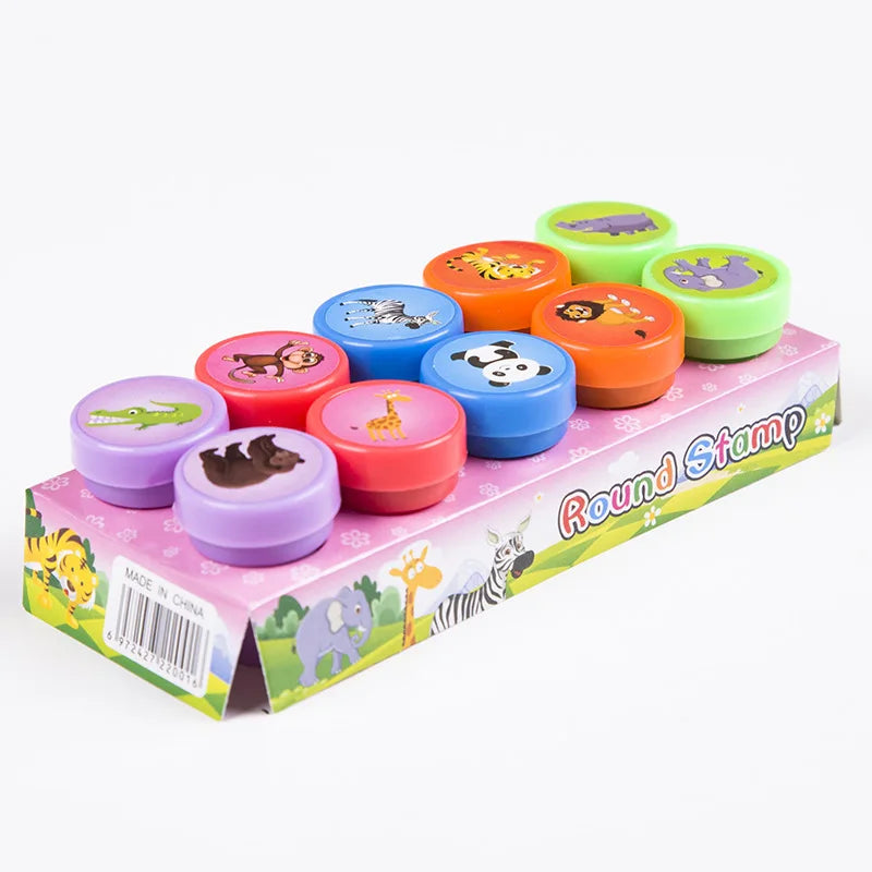 10pcs Assorted Stamps for Kids Self-ink Stamps Children Toy Stamps