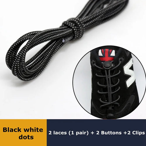 1Pair Shoelaces for Sneaker Elastic No Tie Shoe Laces Stretching Lock